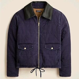 J. Crew Navy Jacket with Black Collar Sz XL